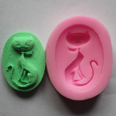 章魚 貓硅膠蛋糕翻糖模 硅膠3D模 蕾絲模 貓F086S