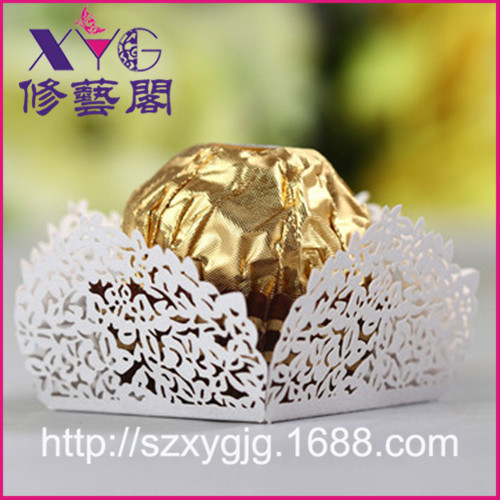 婚庆镂空花迷你巧克力纸托  创意蛋糕纸垫 马卡龙包装  批发定制|ru