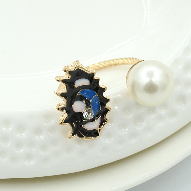 Vintage Jewelry Pearl Eyes Gem Joint Ring Ring New Lips Open Ring display picture 5