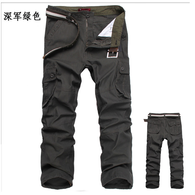 Bolsillo tridimensional multifuncional pantalones casuales pantalones multibolsillos al aire libre pantalones de los hombres moda