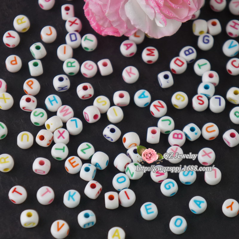 Children's diy bead stringing, handcrafted bead threading, acrylic educational English letter bead bracelet, bead stringing, loose beads detail image 3