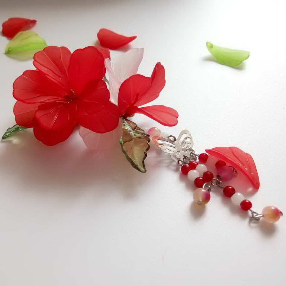 Handcrafted hairpins, classical step hairpins, retro Hanfu hair hairpins, ancient costume hair accessories materials, ancient-style COS headwear, frosted flower leaves detail image 4