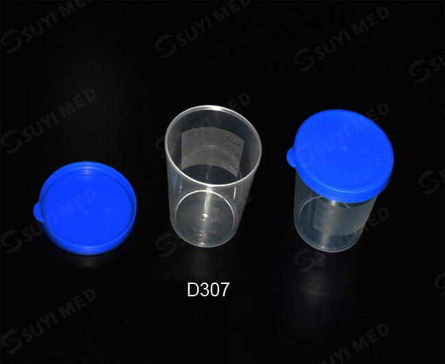厂家直供40ml掀盖塑料杯，手掀盖尿杯 -D307