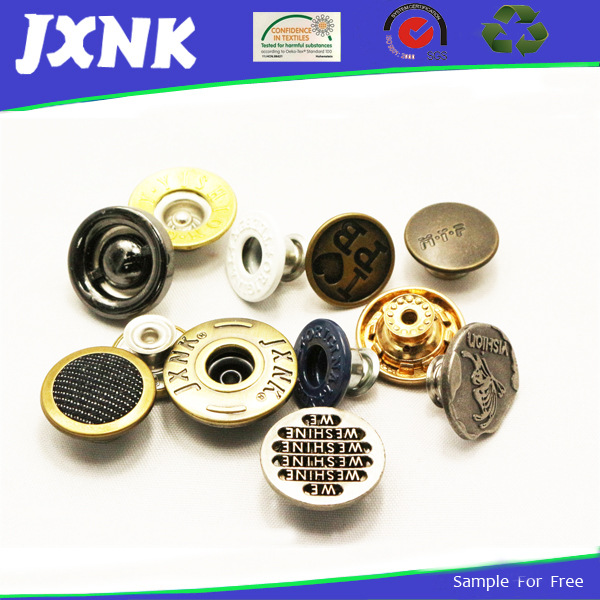 Jinxing button denim metal button Europe and the United States environmental protection can pass ten levels of needle inspection machine export quality