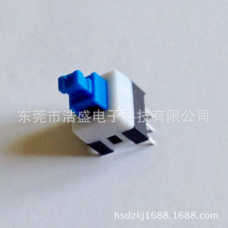 厂家生产7x7单排按键自锁开关 自锁无锁开关单排三脚蓝色按键开关