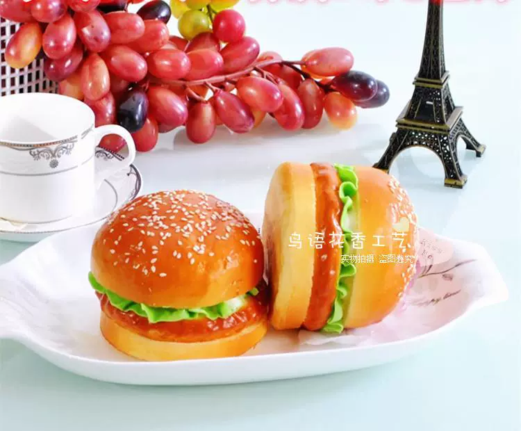 Имитация гамбургера Модель фотография Реквизит PU замок кунжута сумка Модель PU Моделирование еда Хлеб украшение реквизит