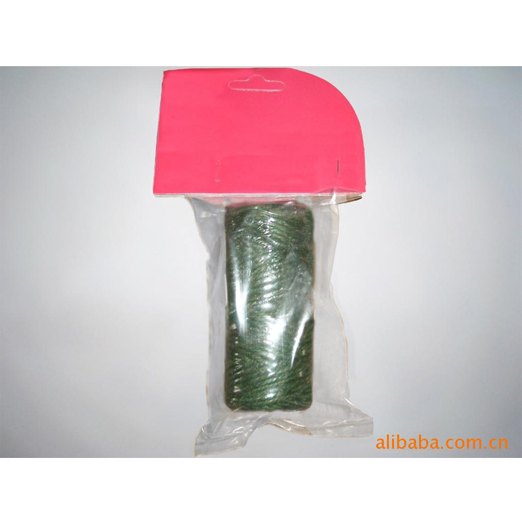 厂家供应100g带卡头的各种颜色的黄麻绳产品