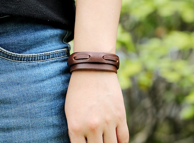 Simple leather bracelet menu0027s ladies retro leather rope braided bracelet leather jewelry