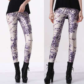 外贸 欧美星空数码印花打底裤提臀性感打底裤leggings