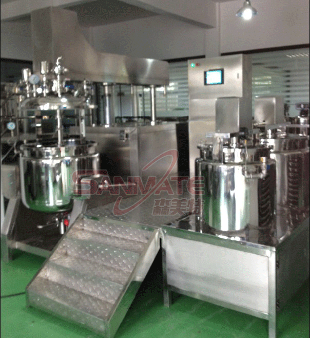 高剪切膏霜生产乳化机 400L触摸屏真空均质乳化机