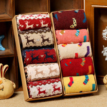 金丝小鹿厂家批发 圣诞袜子 海宁毛袜批发 兔羊毛袜 爆款地摊袜