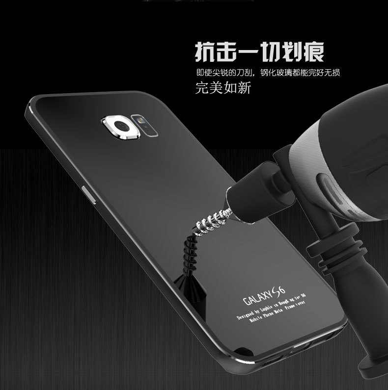 Luphie Aircraft Aluminum Metal Frame 9H Tempered Glass Back Cover Case for Samsung Galaxy S6 Edge Plus G9280 & S6 Edge G9250