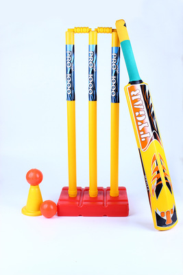 印度进口板球拍 三立柱连底座 儿童学生塑料板球拍套装批发零售|ru