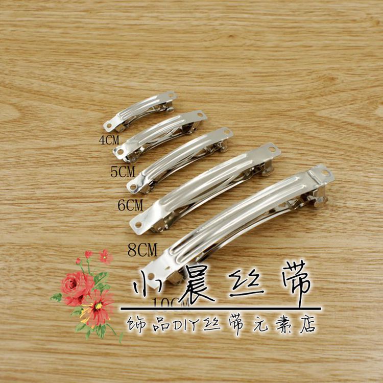 义乌小晨DIY手工蝴蝶结发饰材料饰品配件经典热卖三片弹簧夹批发