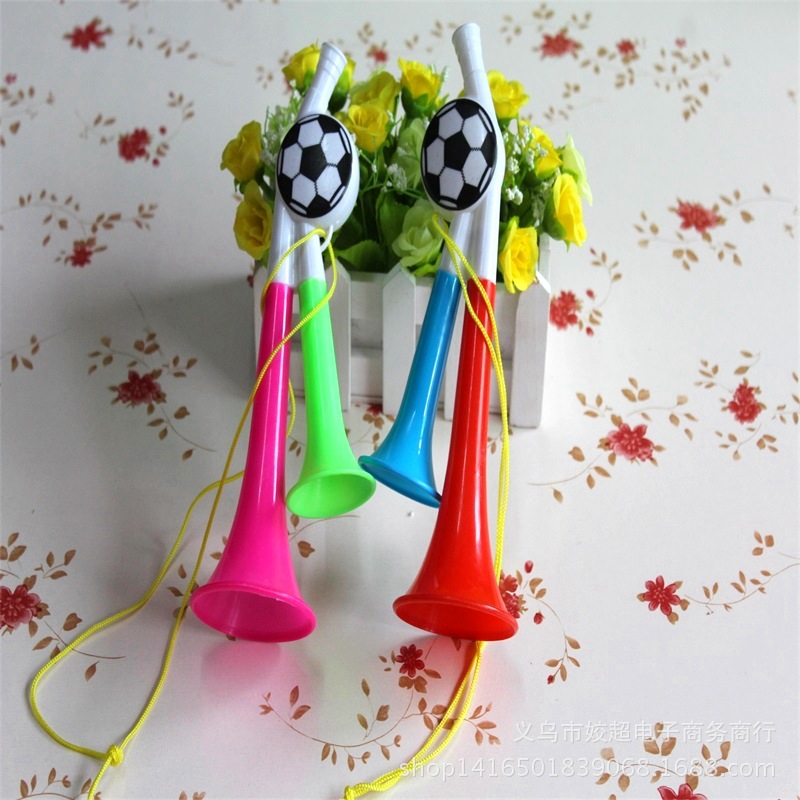 厂价批发足球双音喇叭 彩色塑料喇叭 足球军号 口哨儿童玩具