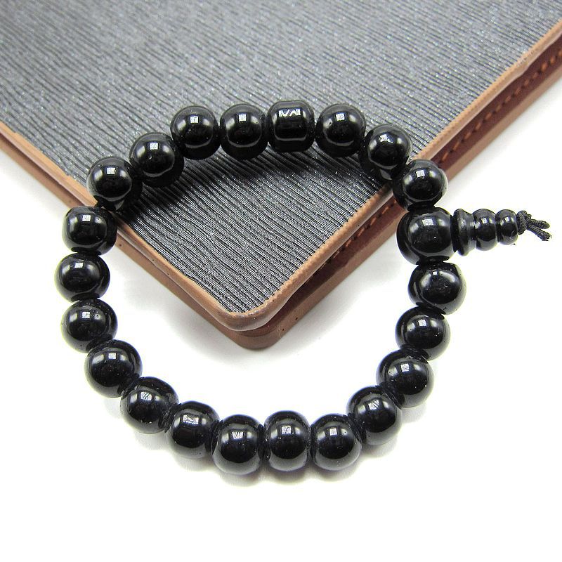 8MM Korean Edition Glass bead Bracelet gift Bracelet wholesale Black Onyx Hand string beads Bracelet Manufactor wholesale