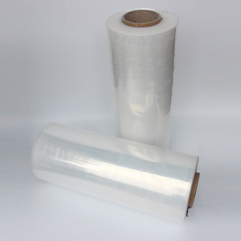 Suministro de fábrica PE película de plástico bobinado embalaje película estirable bandeja de película al por mayor
