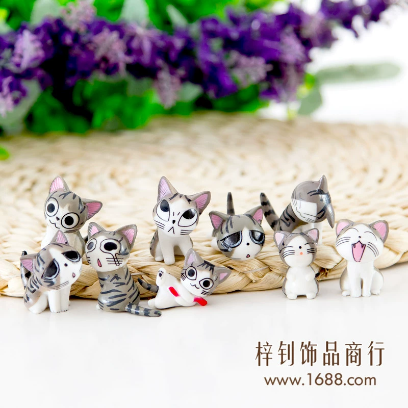 Micro landscape, doll, small creative minifigure, kitten, capsule toy