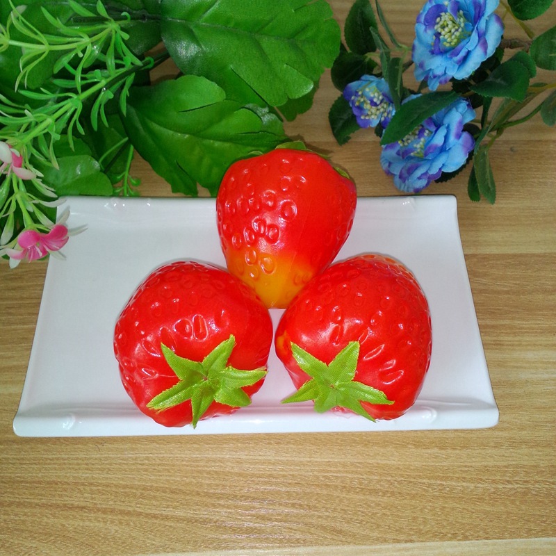 realistic plastic strawberry PVC