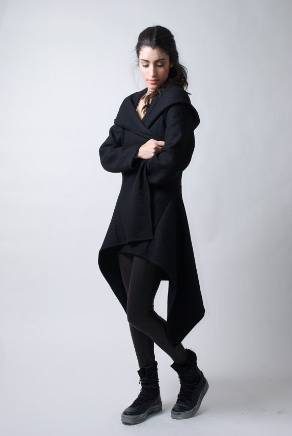 Mid Length Irregular Hooded Zipper Sweatshirt Coat Fleece Lined Multiple Colors Casual Style Wholesale Available