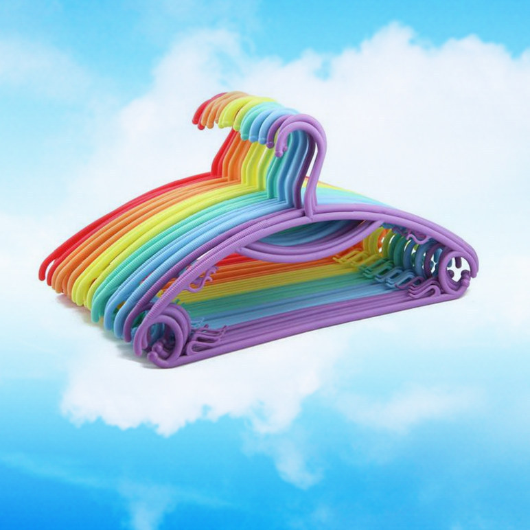 Candy rainbow hangers plastic hangers drying clothing store clothes hangers wholesale
