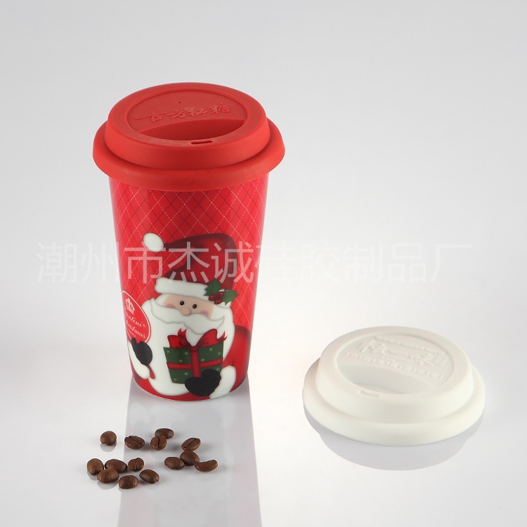 厂家货源  防漏硅胶杯盖 树叶硅胶杯盖 硅胶盖 硅胶杯套 硅胶杯底