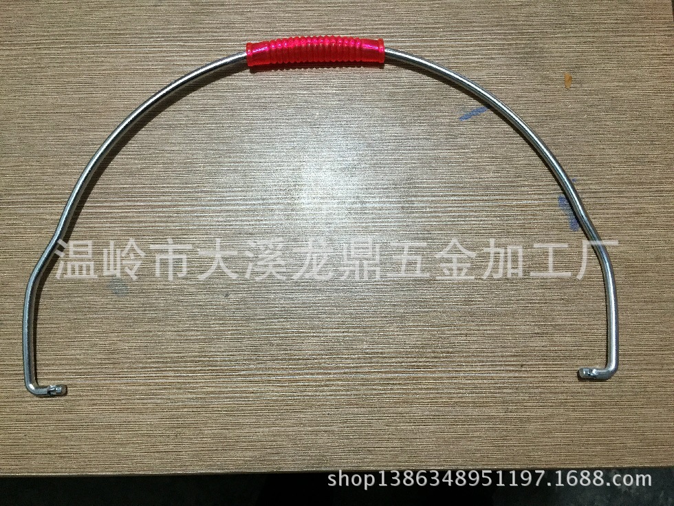6.0*34开口耳朵圆形PVC红色弯角水桶提手、塑料桶提手