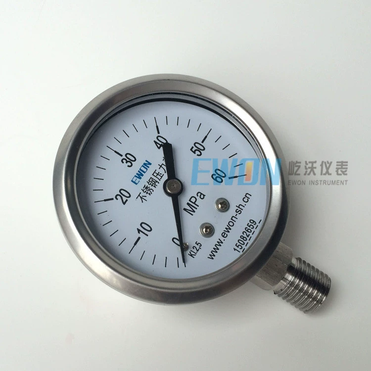Поставка Шанхайский манометр 60 мм радиальный 0-100000psi манометр из нержавеющей стали YTF-60H/Y60