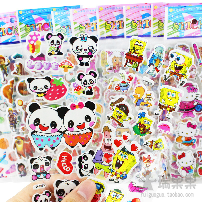 3D立体卡通泡泡贴 儿童奖励贴纸 换装泡泡贴 幼儿园早教益智玩具|ms