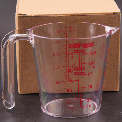 【爱满屋】盒装透明硬质量杯 250ML500ML带四种刻度量杯 计量杯|ms