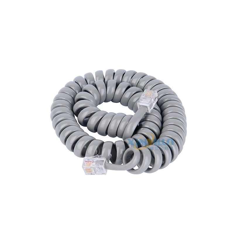 Телефонная линия темно-серый 2 м телефонная трубка линия Телефонная кривая телефонная ручка линии RJ9 4P4C
