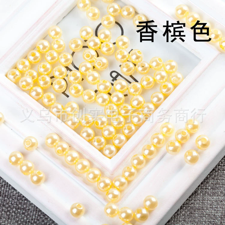 5мм прямое круглое - hole circular ABS imitation pearl двойное - отверстие экологически чистый пластиковый бусин оптовый материал для одежды