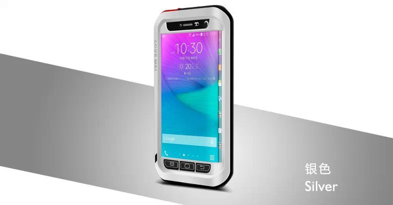 LOVE MEI Powerful Water Resistant Shockproof Dust/Dirt/Snow Proof Aluminum Metal Outdoor Heavy Duty Case Cover for Samsung Galaxy Note Edge