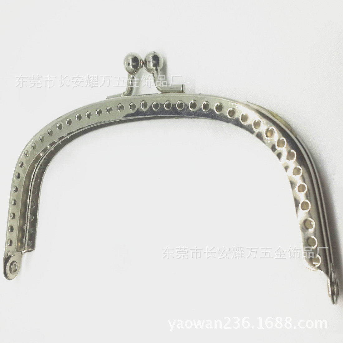 厂家批发窄片有孔弧形钱包较子 金属夹扣 箱包半圆扣
