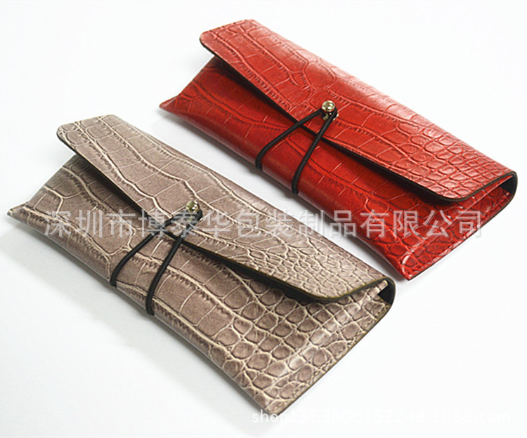 Custom Handmade Glasses Soft Bag Optical Glasses Bag Sunglasses Case Leather Strap Wallet Handmade Glasses Bag