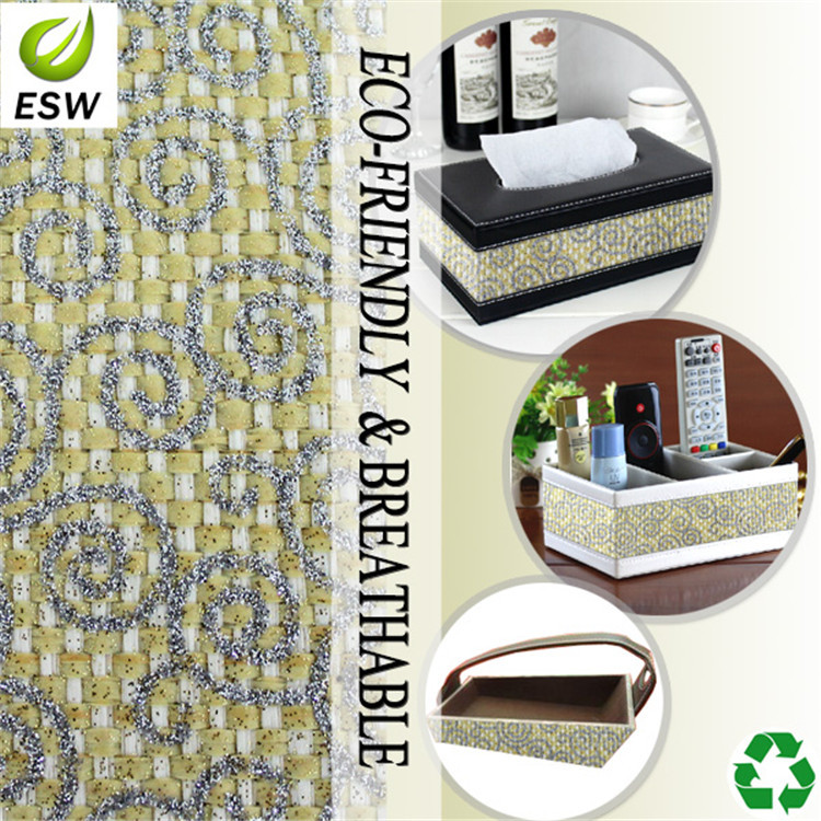 厂家批发YQ-Z-92603-5印花草编收纳装饰布料