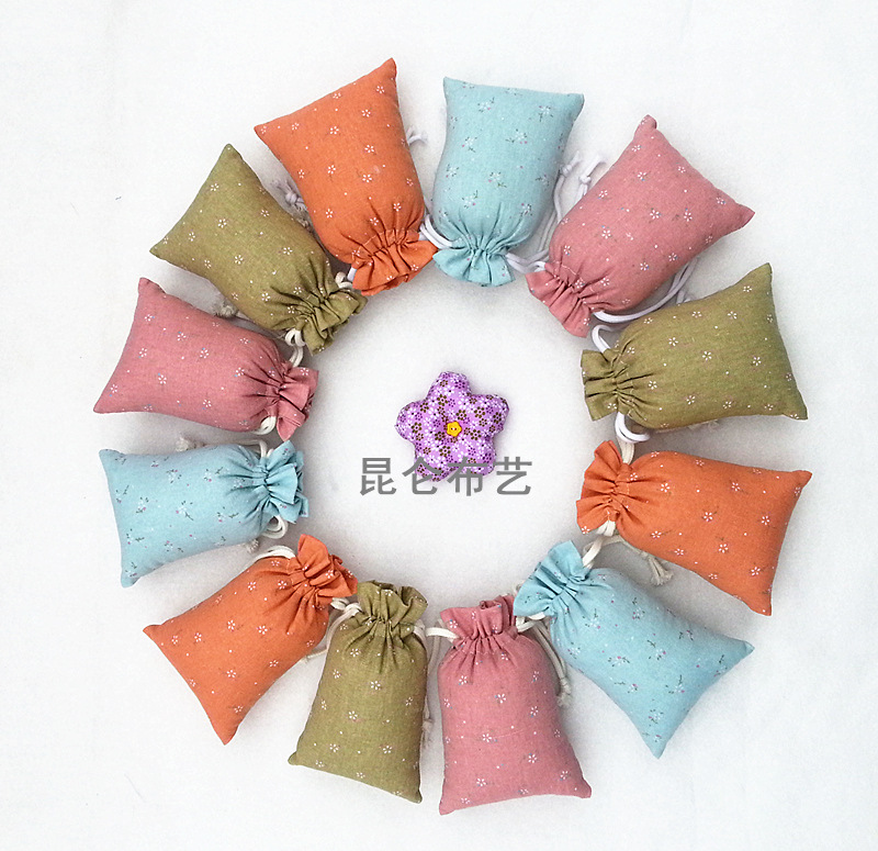 沂蒙布韵】 彩色印花棉麻布外包装收纳束口袋 礼品茶叶古玩袋