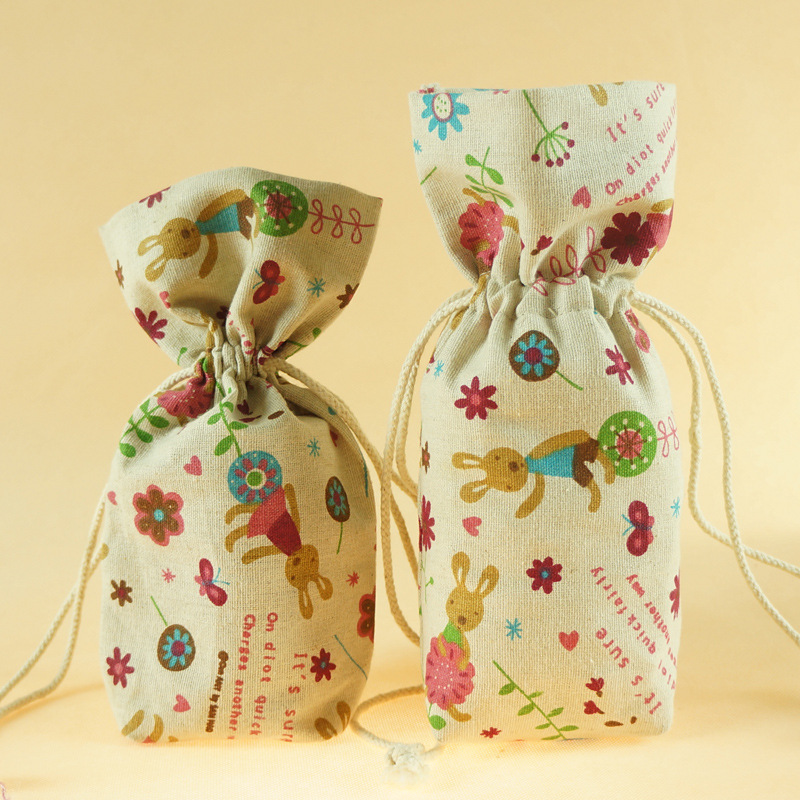 棉麻布袋定制尺寸立体真空米砖袋杂粮 束口亚麻抽绳食品包装袋子