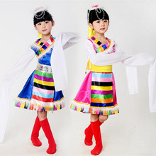少儿演出服儿童表演服民族蒙族女童舞蹈服藏族幼儿蒙古舞服装批发