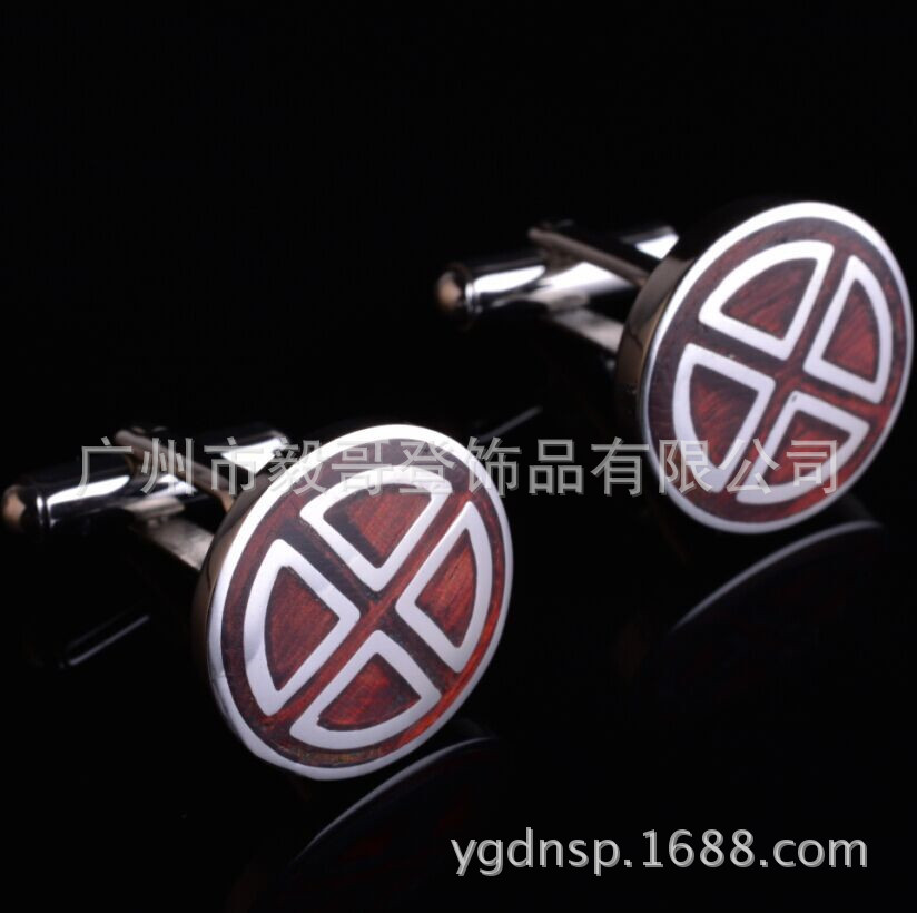 供应A4006-M圆形袖扣,红木袖扣，不锈钢袖扣，法式袖扣，折叠袖扣