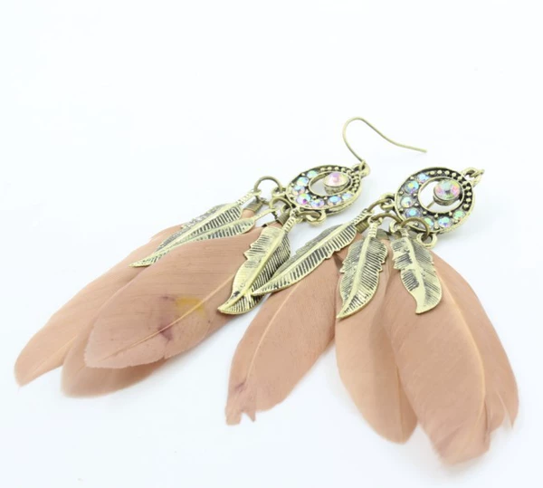Copper+coffee feathers