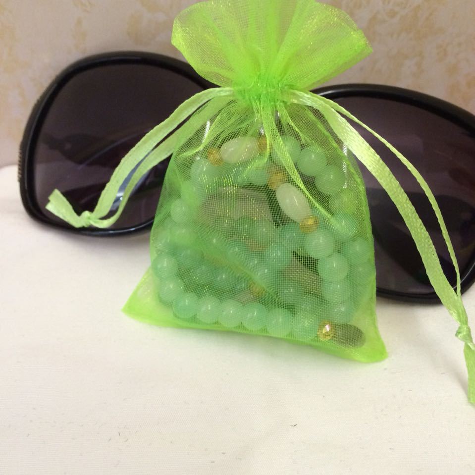 10*15CM欧根纱抽绳礼品袋 化妆品收纳 手工皂起泡袋 糖果色网沙袋