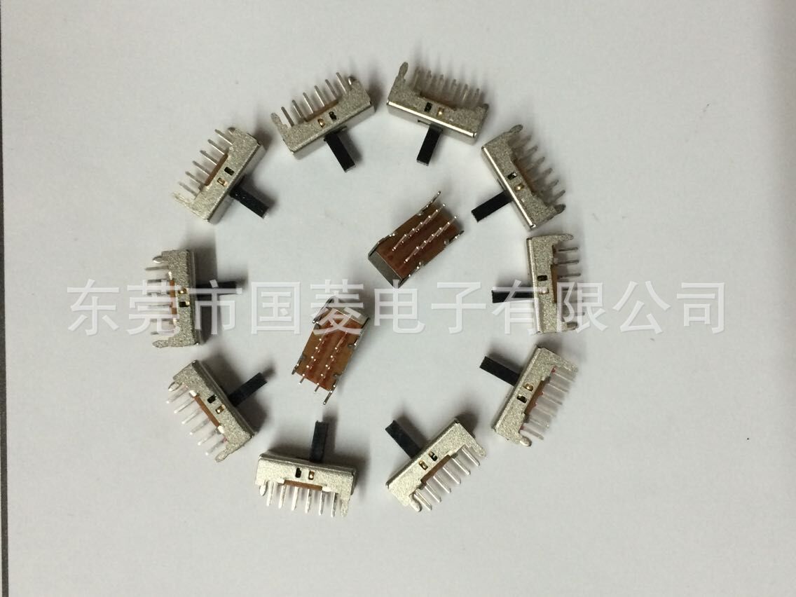 SS-42D02(4P2T)双排两位两段两档12脚带支架拨动开关，厂家直销