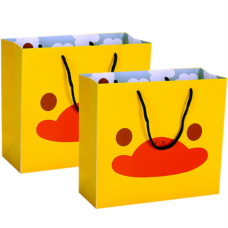 韩版式 可爱小鸭图案 创意礼品袋 儿童礼物纸袋 卡通手提袋 定制