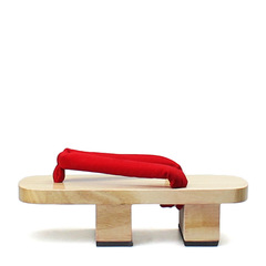 木屐女士拖鞋原木二齒日式木頭人字拖板凳COS夾腳拖白木色