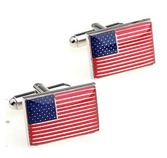 [Support 1 pair mixed batch] men's jewelry epoxy French cufflinks American national emblem flag cufflinks in stock