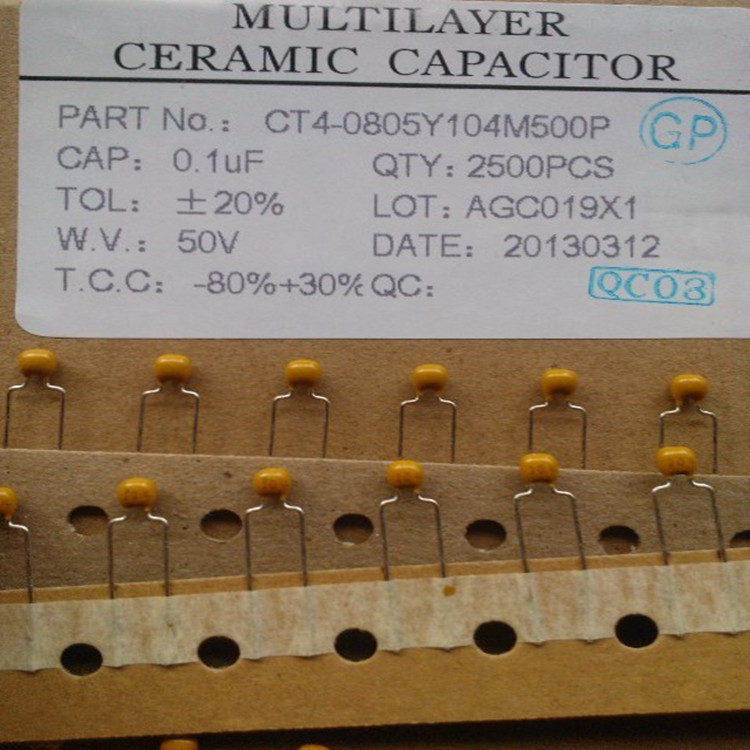 风华独石电容CT4-0805Y103M500P 103PF/50V X7R 5.08MM