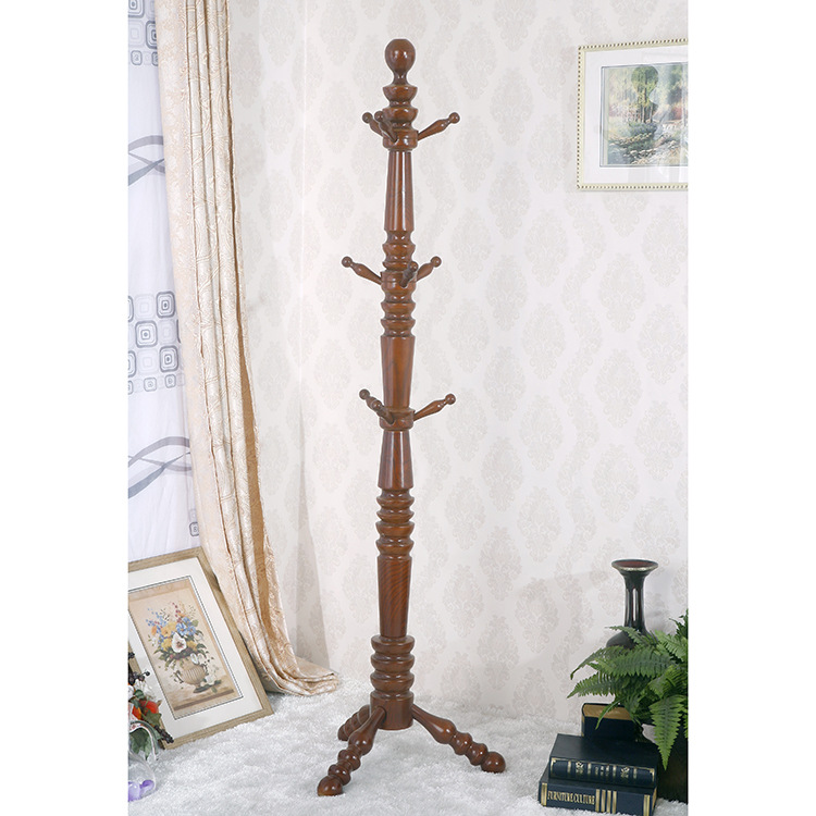 Manufactor customized European style solid wood Coat rack originality to ground Clothes hanger indoor simple and easy Assemble Clothes hanger Manufactor