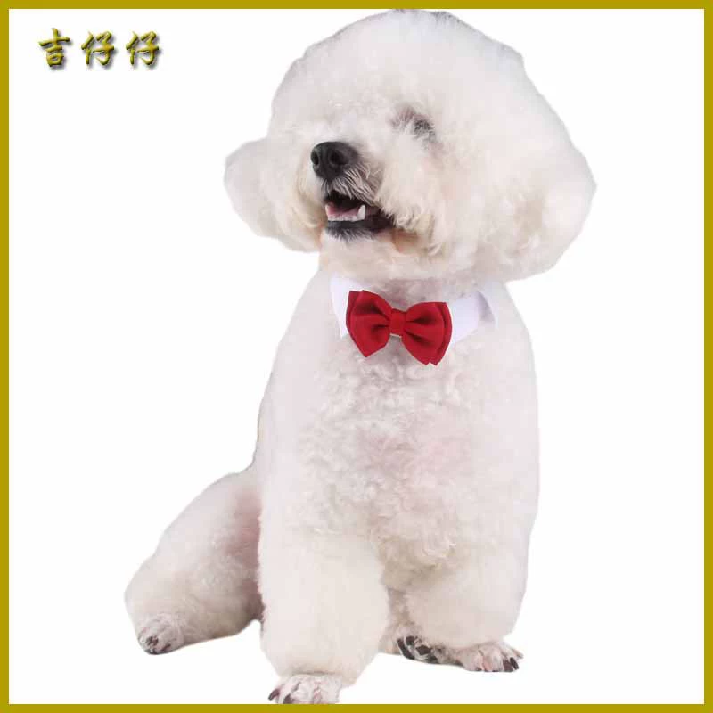 Ji Zai Zai свадебные аксессуары для кошек, воротник с цветком, красный бант, праздничный свадебный галстук для домашних животных, двухслойный галстук-бабочка для домашних животных
