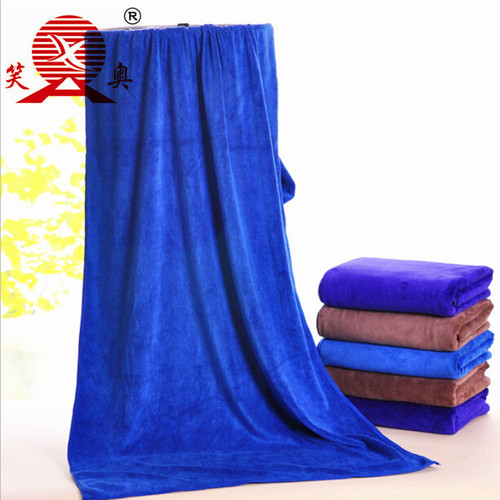Factory direct sales car wipes thickened brushed soft polyester nylon microfiber 80*180 bath towel absorbent car wash towel